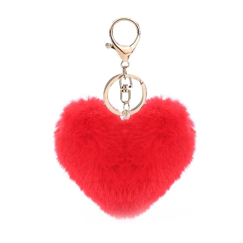 Милый брелок в виде сердца с помпоном и помпоном Loverly Bobbles, пушистый брелок с помпоном для девочки, сумка, автомобильный брелок, подвеска