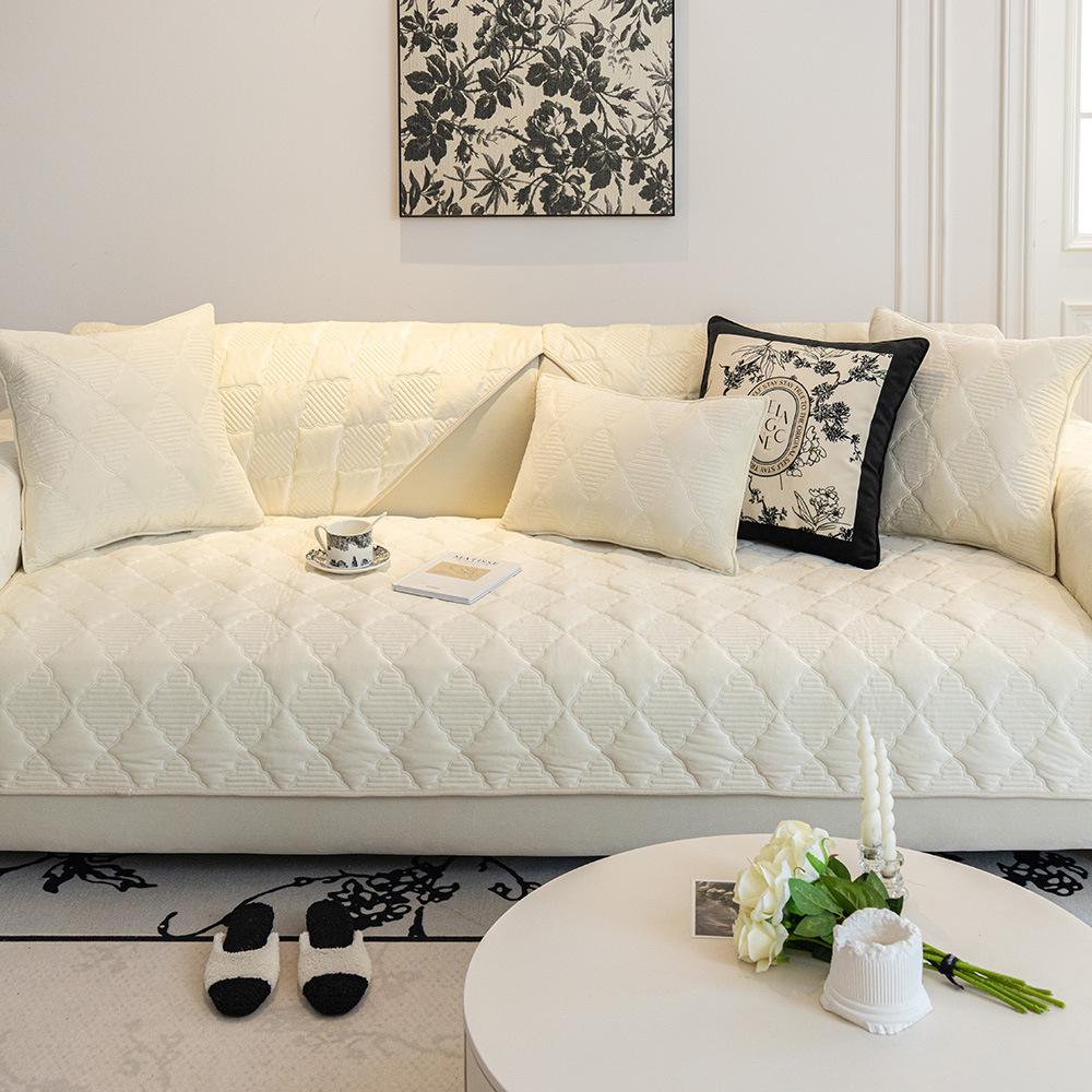 Зимняя хрустальная бархатная диванная подушка, новая легкая французская кремовая подушка в стиле тканевая кожаная диванная подушка