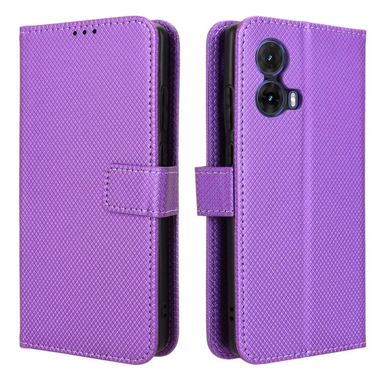Для Motorola Moto G85 чехол для телефона с ромбовидным узором роскошный кожаный магнитный чехол-кошелек для Moto S50 Neo G54 G24 G14 G04