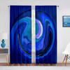 Голубо-синие психоделические триппи-хиппи с вихревыми тюлевыми шторами для украшения гостиной, шифоновая прозрачная вуаль, занавеска для кухни, спальни