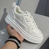 Fashion Men's White Casual Shoes 2025 Autumn New Breathable Comfortable Flats Fashion Lace Up Outdoor Height Increase Vulcanized Shoes
