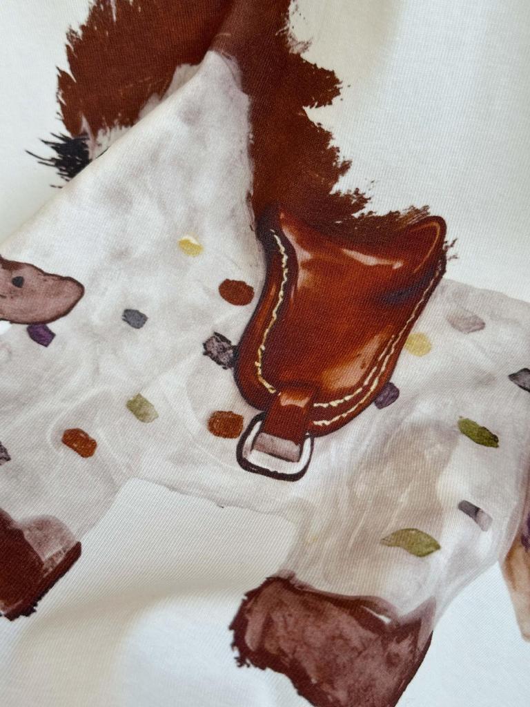 Мультяшная футболка с радужным пони, круглый вырез - Омолаживающая, Универсальная, Короткий рукав, Повседневная