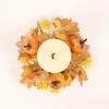 Artificial Candle Holder Rings With Maple Leaf Pumpkin Berry Lightweight Silk Fabric Artificial Garland For Thanksgiving Halloween Decoration