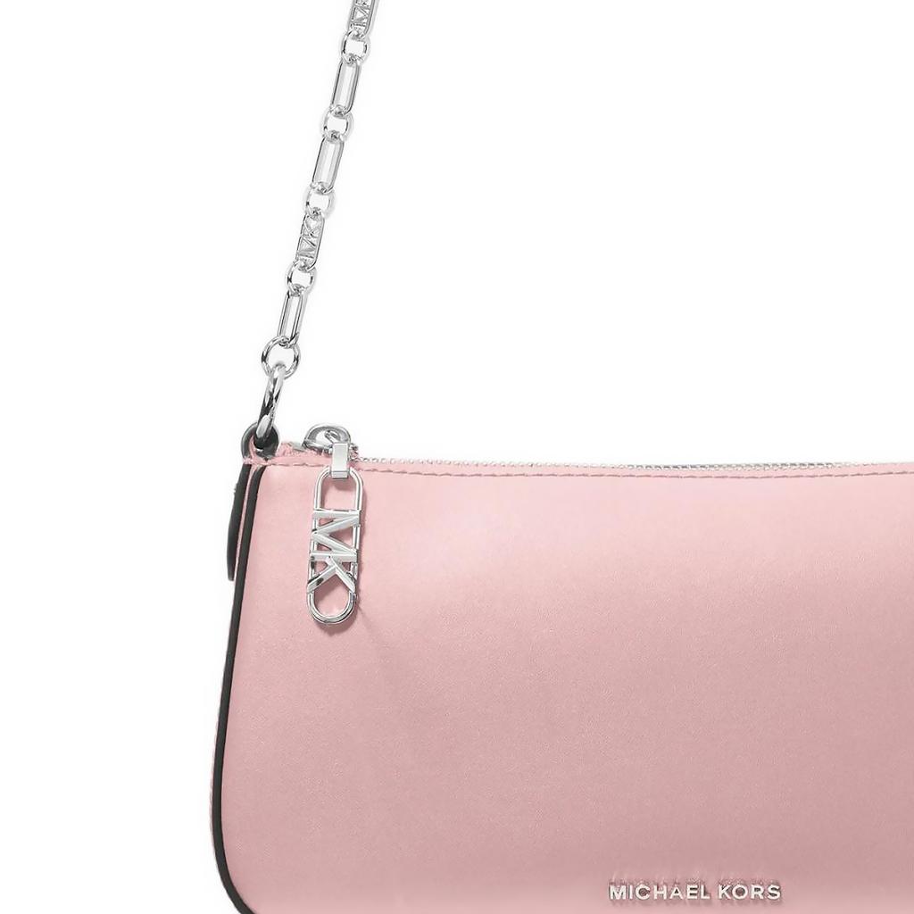 Michael Kors MK Empire Logo Zip Closure Leather Shoulder Bag Medium Women shoulder bag Light-Pink 32H3S8EW6L-SMOKEYROSE