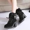 Fashion Suede Women Boots Winter Designer High Heels Shoes for Women 2025 New Short Plush High Platform Ankle Boots Elegant Botas Mujer