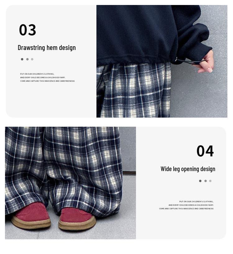 2025 New Early Autumn Girls' Turn-Down Collar Sweatshirt Set for Middle School