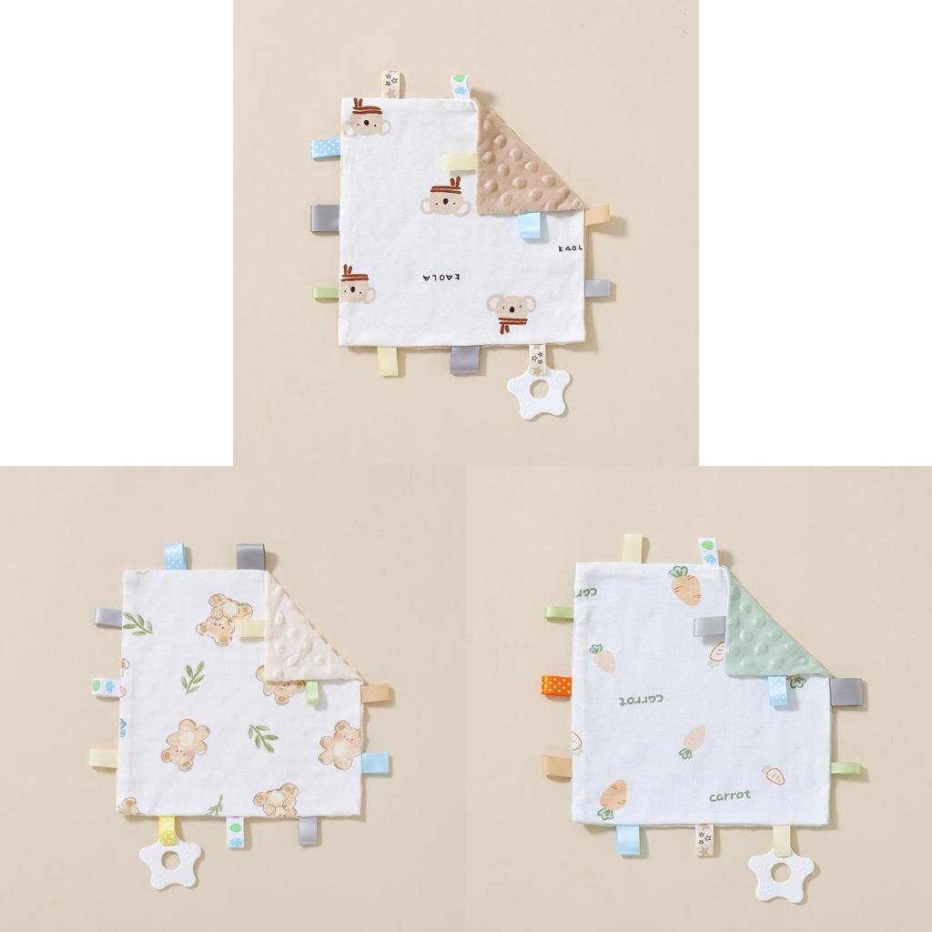 Soft Baby Toy And Fabric Comforter With Teether For Newborn Soothing