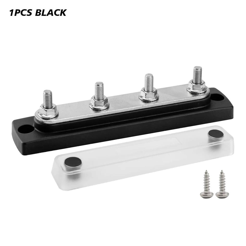48V 150A Heavy Duty Power Distribution Block 4 x M6 Terminal Studs Marine BusBar Cover Included Bus Bar For Trucks Boats and RVs