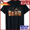 Fall Coffee Pumpkin Spice Latte Iced Autumn Pug T-shirt Tops Tee