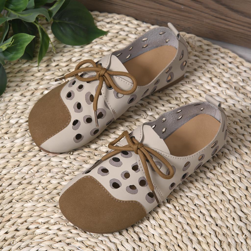 Обувь для женщин на плоской подошве Mokasin Летние женские сандалии Slip-on Barefoot Round Toe Hollow Comfortable Soft White Cheap Распродажа