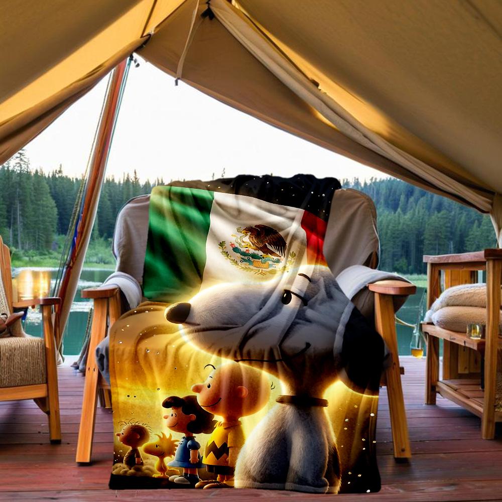 1pc Snoopy Friends Mexico Outdoor Blanket, Soft And Comfortable Blanket, Casual Warm, Camping Travel Blanket, Birthday Gift. M714068