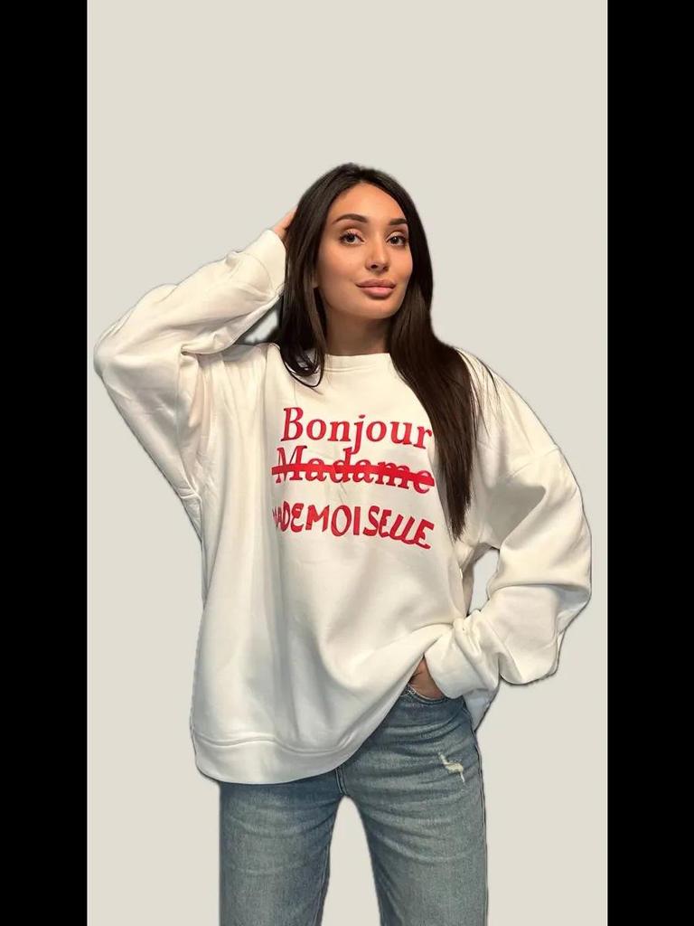 2024 European Style Women's Versatile Printed Pullover Sweatshirt - Loose, Thickened, Plus Velvet, Autumn/Winter Fashion, Round Neck.