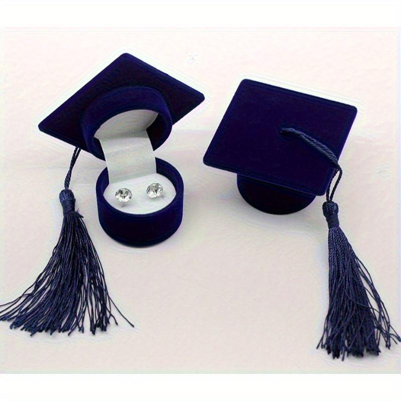 Бархатная шкатулка для колец, выпускной, шапочка бакалавра, упаковка ювелирных изделий, свадебная помолвка, серьги, шкатулка, органайзер для ювелирных изделий