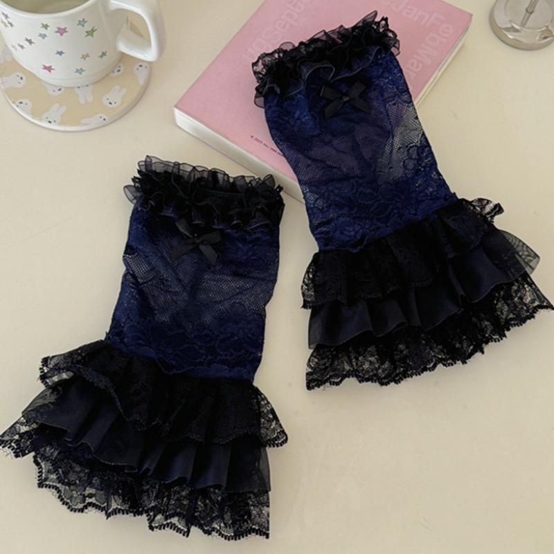 1 пара манжет из белого кружева в европейском женственном стиле, декоративный воротник-стойка, аксессуары для женской одежды, декоративные рукава для свадебного платья