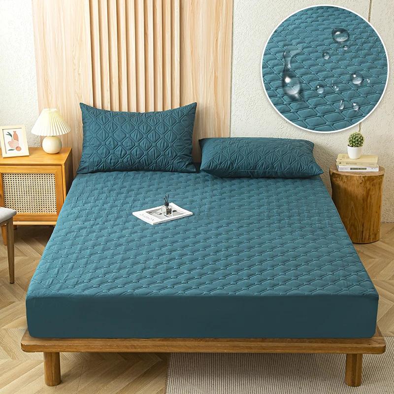 Супер водонепроницаемый стеганый матрас для кровати, набор чехлов для односпальной двуспальной кровати, защита от намокания, пылезащитная простыня на кровати
