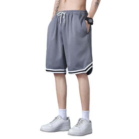 Мужские летние шорты с эластичной талией, регулируемые спортивные шорты с карманами, однотонные