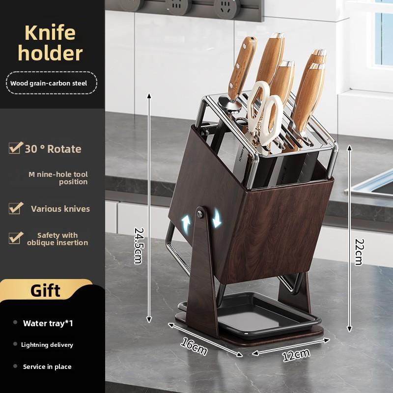 Knife Rack Kitchen Household Countertop Knife Holder Integrated Knife Block Storage Rack Detachable Draining No Installation Nee
