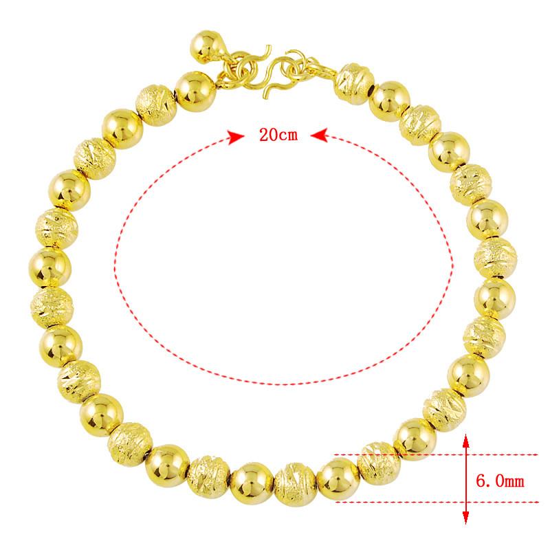 24K Plating Gold Bracelet Large And Small Buddha Beads Gold-Plated Fashion Bracelet, Suitable For Women'S Jewelry Gifts