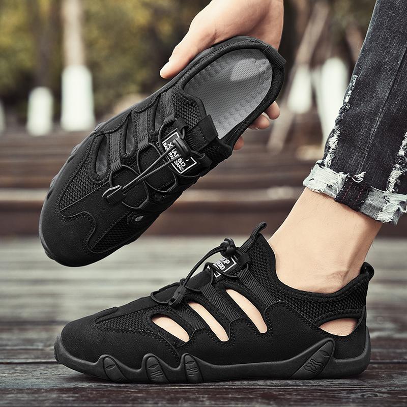 Men's Summer Sandals, Breathable and Comfortable, Hollow Slip-On Driving Shoes, Walking Shoes, River-Tracing Shoes