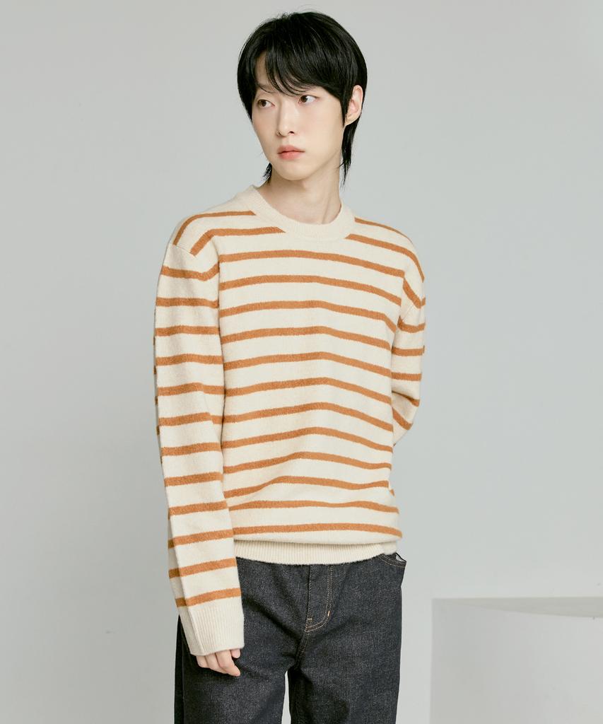 210EDIT Fossil Knit Striped Knit [Butter]_Zf4Sw083