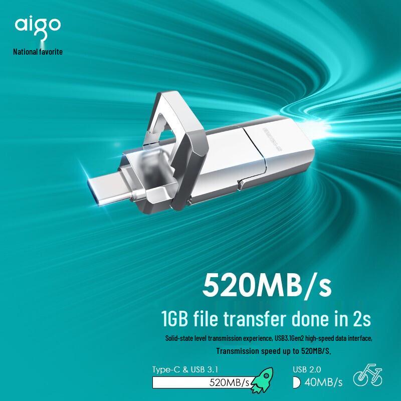 Высокоскоростной металлический USB 3.1 SSD-флеш-накопитель Aigo
