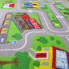 Children's City Road Play Mat - Machine Washable Traffic Game Rug for Crawling