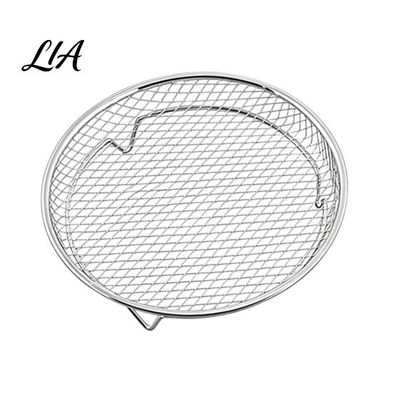 Heat Resistant Air Fryer Insert Stackable Rack, 304 Stainless Steel Multi-Layer Grill Stand with Fine Oil Draining Racks Mesh, 3 Shapes