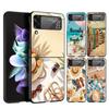 Жесткий ПК чехол для телефона Samsung Galaxy Z Flip 7 6 5 4 Черная крышка для Galaxy Z Flip 3 Складные противоударные чехлы Летние пляжные сумки