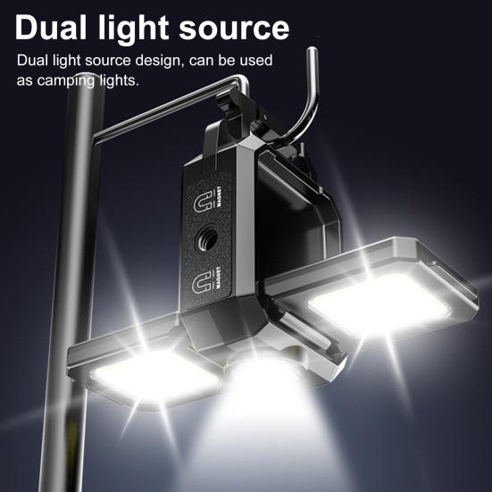 Multi-function Keychain Light 5 Modes 90 Degrees Foldable Adjustable USB Rechargeable Outdoor Camping Hiking Hanging Lamp Emergency