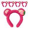 Market Style Party Headband, Bear Ears Rose Strawberry, 5 Pieces