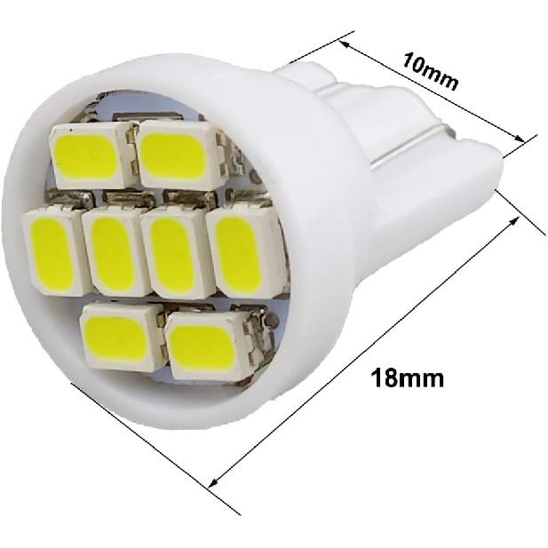 T10 194 168 Dash trument White LED Light Bulbs Bright Panel Gauge Cluster Dashboard LED Light Bulbs 10Pcs/Set (White)