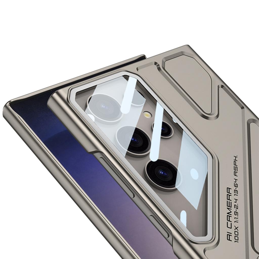 For Samsung Galaxy S25 Ultra Case Mecha Style Shockproof Hard PC Phone Cover with Kickstand