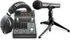 PODCASTUDIO 2 Mixer Bundle Set with Headphones Microphone USB Terminal for Direct Connection To Computer for LIVE Streaming Program
