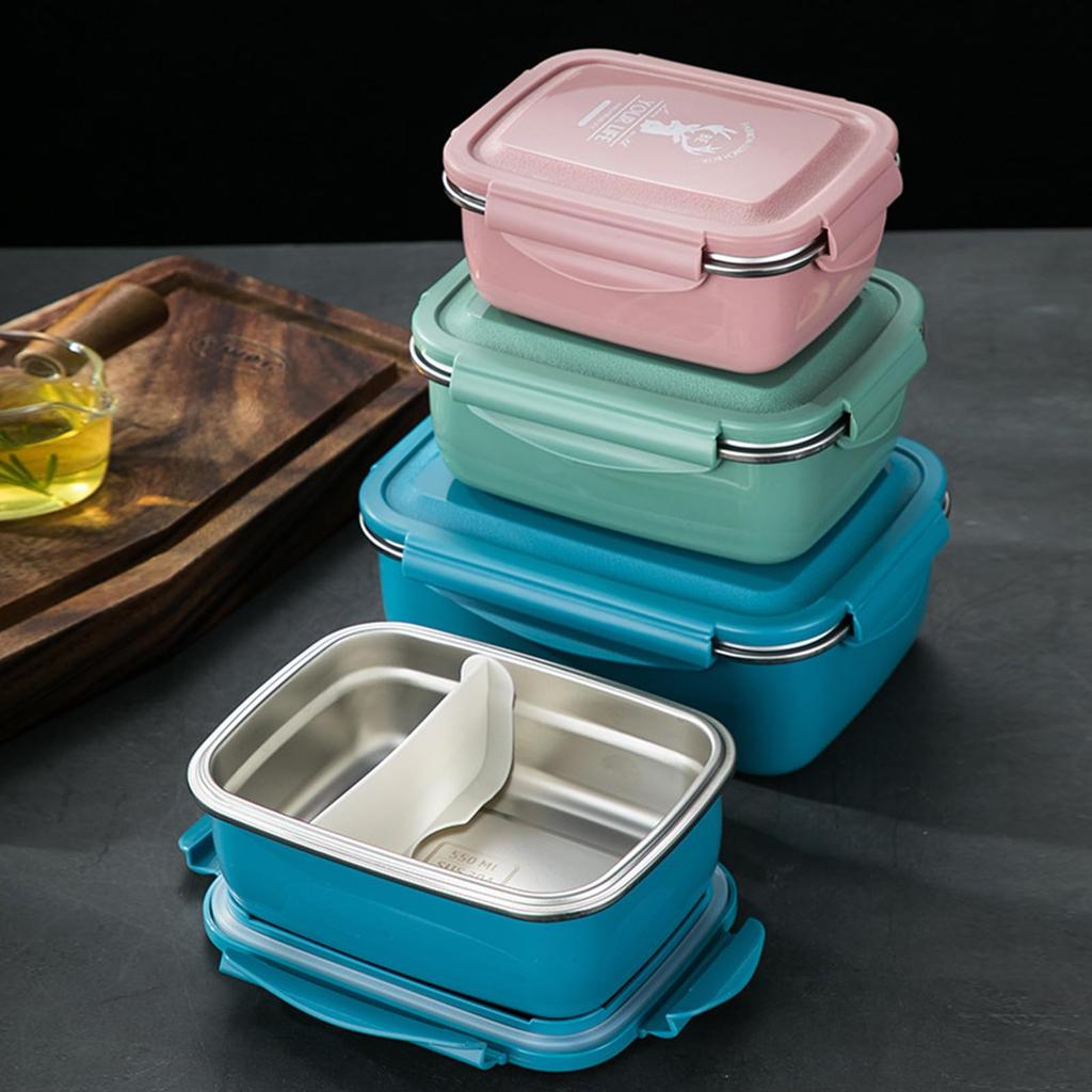 Large Capacity Bento Waterproof and Leakproof Lunch Box for Kids and with Removable Stainless Stylish and Visually Appealing Lunch Box for and School