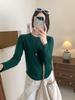 Autumn 2026 Women's High-End Korean Style Round Neck Slimming Knit Sweater Top