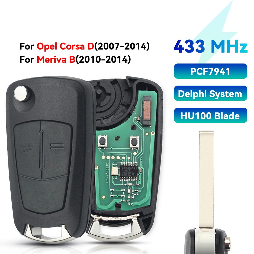 Для Vauxhall Opel Astra H Zafira B Corsa D Meriva Vectra C Signum 2 3 кнопки дистанционного ключа автомобиля выкидной ключ 433 МГц PCF7946 чип