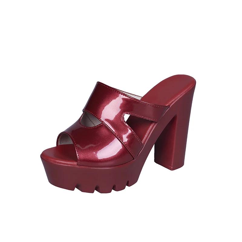 Модная летняя женская обувь на блочном каблуке, однотонные массивные туфли на высоком каблуке, повседневные сандалии на платформе с открытым носком, Sandalia Feminina, женский каблук 10 см