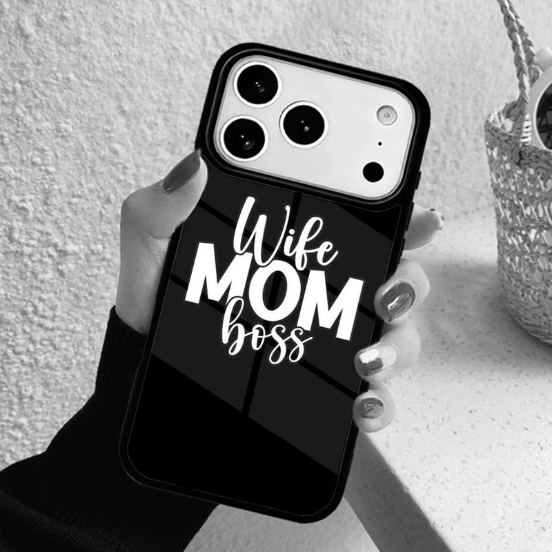 Мягкий чехол для телефона 'Жена Мама Начальница' для iPhone 17 Air 16 15 14 13 12 11 Pro Max Plus