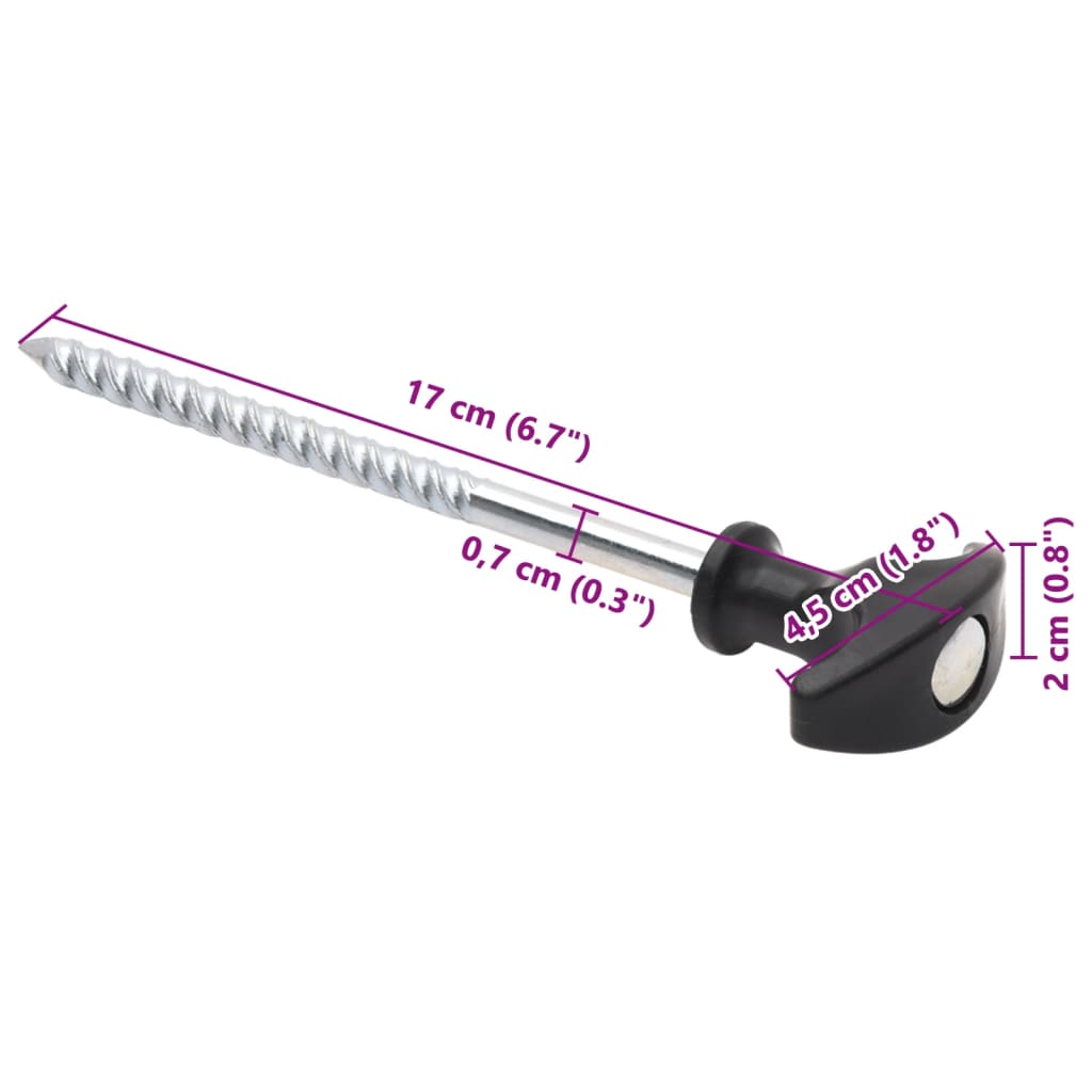 Vidaxl Śledzie Do Namiotu, 24 Szt., 17 Cm, Ø7 Mm, Stal Galwanizowana
