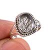 Natural Black Rutile Gemstone 925 Solid Sterling Silver Jewelry Ring Size 6 I4d32