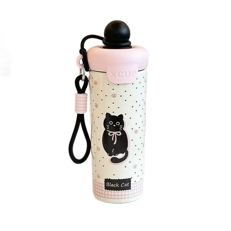 High-Quality 316 Stainless Steel Insulated Water Bottle with Float Ball, Large Capacity Straw Cup for Students and Couples Gift