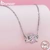 BAMOER стерлингового серебра 925 пробы розовое сердце бусины бабочка подвеска для женщин браслет и ожерелье DIY подарок на День благодарения ювелирные изделия