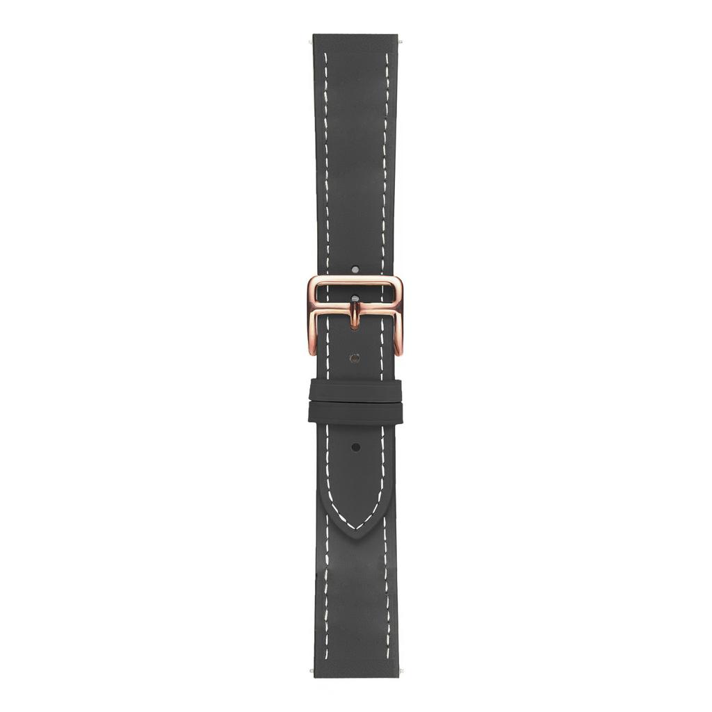 For Garmin vivoactive 5/Venu 2 Plus/Venu Sq PU Leather Watch Strap Gold Buckle 20mm Watch Band