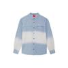 Li Ning Sakura Series Floral Logo Embroidery Gradient Singlebreast Polo Denim Jacket Unisex Jacket Denim-Blue ASHS463-1