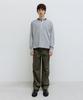 INSILENCE Waffle Henley Neck Long Sleeve Melange Grey