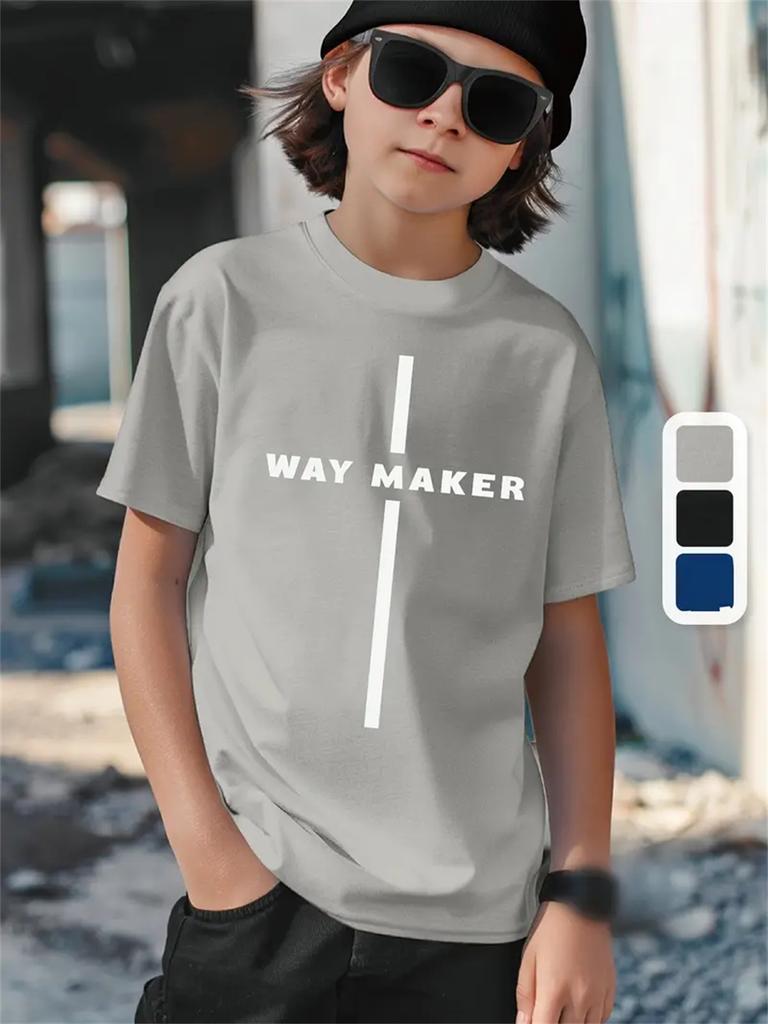 Футболка с принтом Simple Letter 3D, детская одежда с коротким рукавом, модная футболка для мальчиков, детская одежда для мальчиков