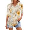 Shirts For Women Trendy V Neck T Shirts Casual Printed  Blouse Half Sleeve Tops For Women
