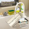 Подставка для раковины с поддоном для автоматического слива, держатель для губок для кухонной раковины, съемный органайзер для раковины для хранения на столешнице, для губок, мыла, чистящих средств