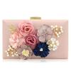 Pearl Party Bag Clutch Bag Ladies Evening Bag Shoulder Bag 3D Flower Ladies [Milisente] (Pink)