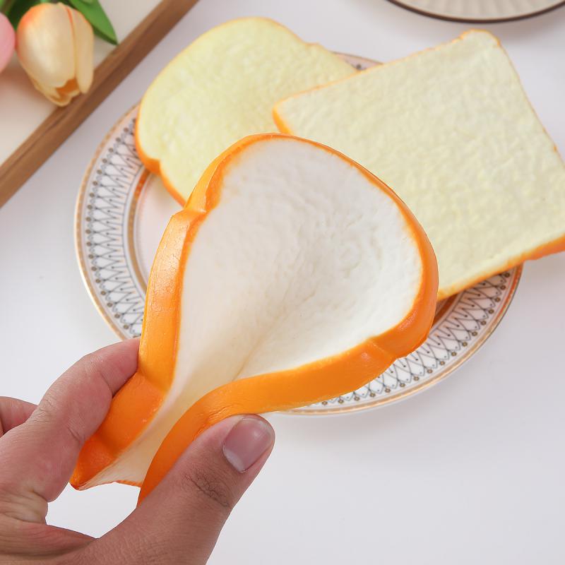 Artificial Toast Slice Bread PU Soft Simulation Model Sandwiches Fake Toys Photo Props Home Decor 4pc/lot